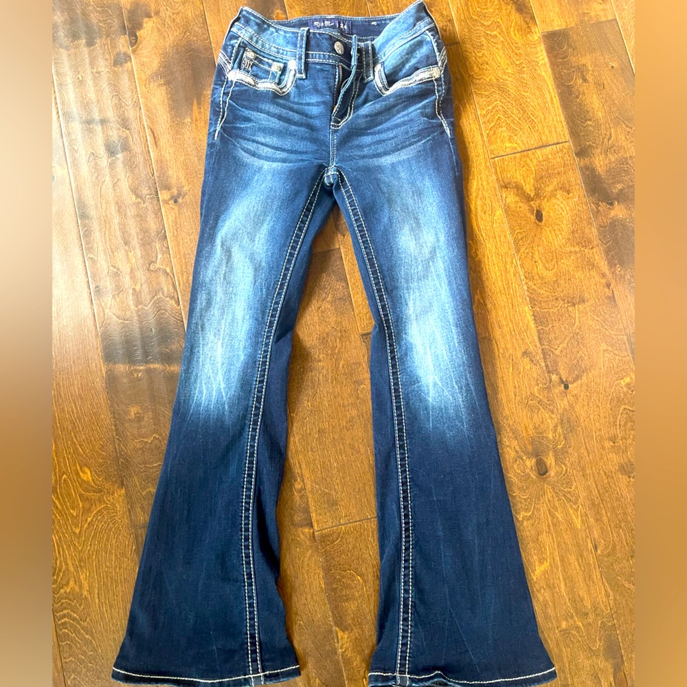 Miss Me Cross Stitch Flare Jeans